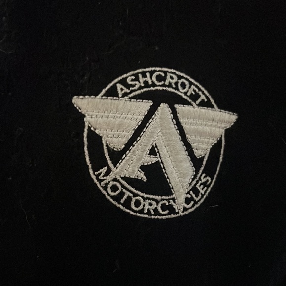 Host Pick🤎Ashcroft Motorcycles Embroidered Letterman Jacket punk goth skull - Picture 4 of 7